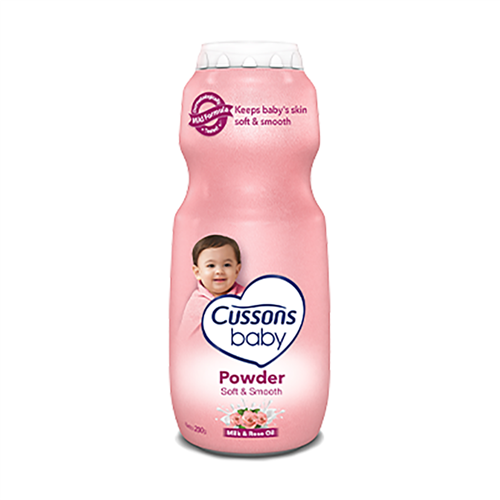 CUSSONS BABY POWDER ALMOND & ROSE OIL 200G