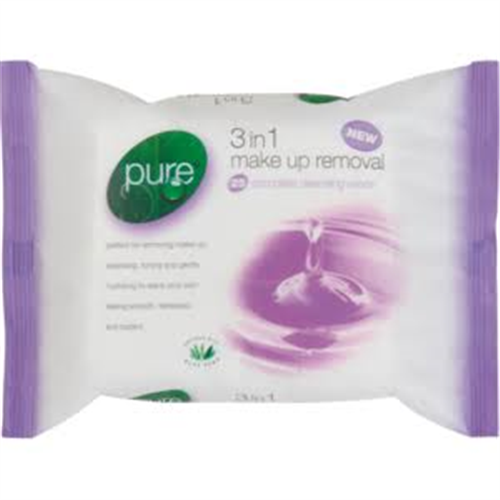 PURE WIPES 3 IN 1 MAKEUP REMOVER