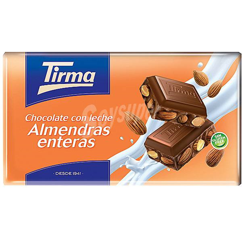 150G TIRMA MILK CHOCOLATE WITH WHOLE ALMONDS