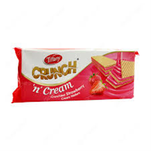 76G TIFFANY CRUNCH N CREAM STRAWBERRY WAFERS