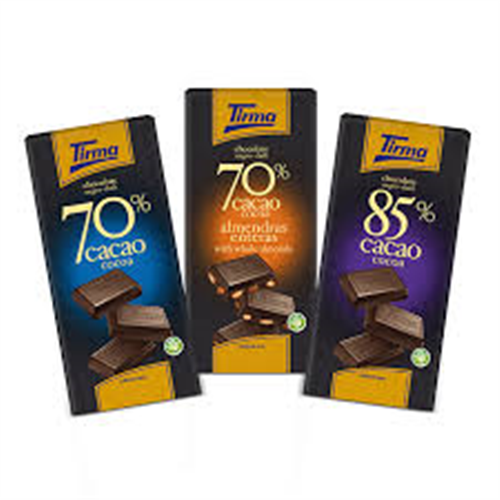 125G TIRMA DARK CHOCOLATE WITH WHOLE ALMONDS 70%