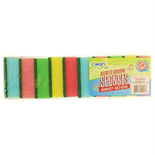 CLEAN HOME ASSORTED SCRUBBING SPONGES X10