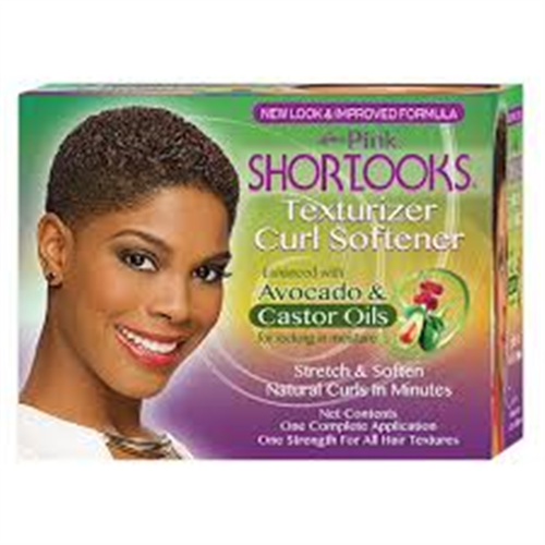 Pink short looks  texturizer curl softener 