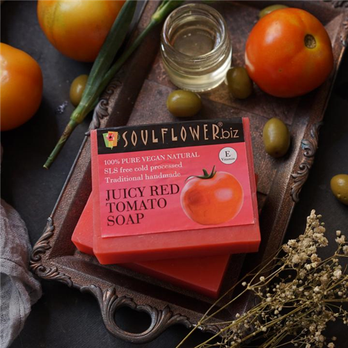 Soulflower Juicy Red Tomato Handmade Soap, 150g