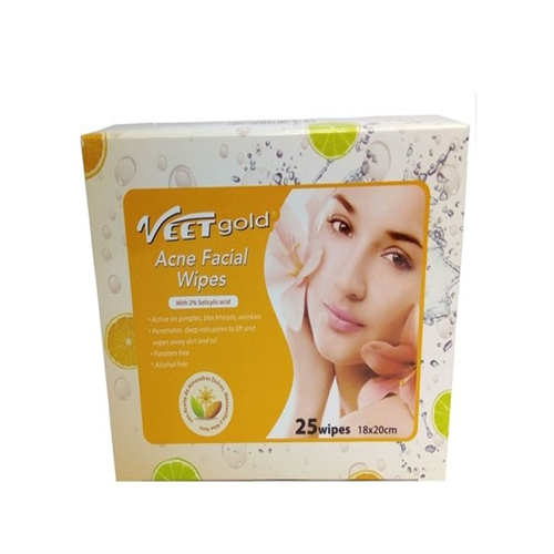 25WIPES VEETGOLD FACIAL WIPES MIX COLOURS