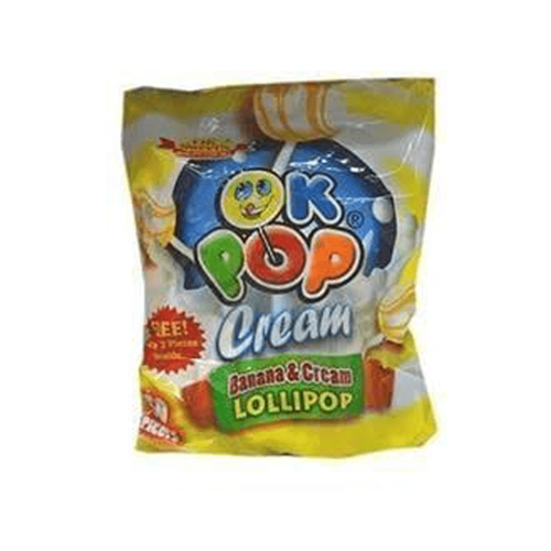 OK POP BANANA AND CREAM LOLLIPOP