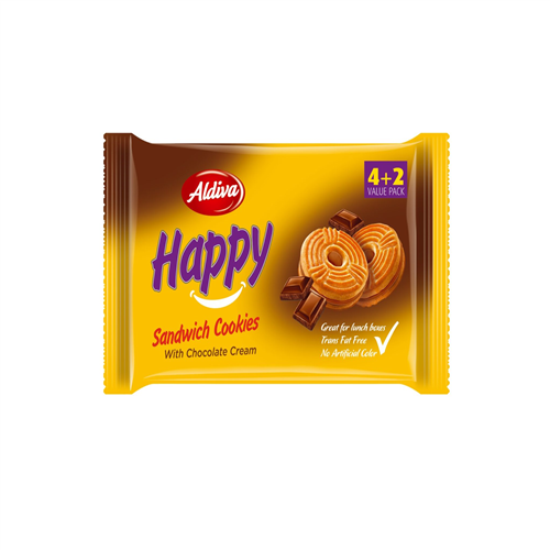 ALDIVA HAPPY SANDWICH COOKIES WITH CHOCOLATE CREAM