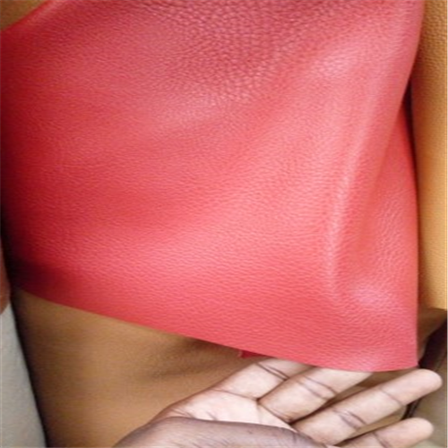 Red rough faced leather material