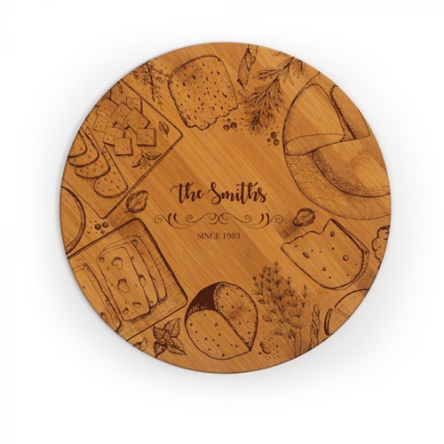 Johnson Plastics Plus Round Bamboo Cutting Board