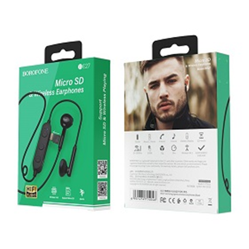 BOROFONE MICRO SD & WIRELESS EARPHONES E27