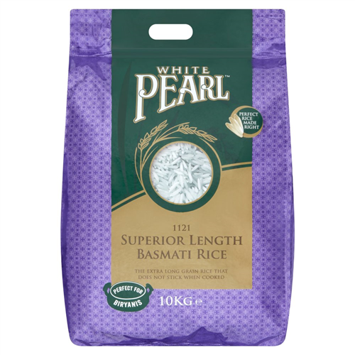 10KG WHITE PEARL SUPERIOR BASMATI RICE 