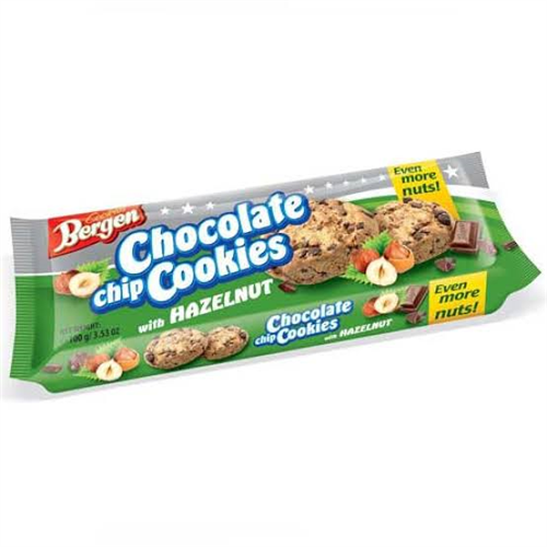 100G BERGEN CHOCOLATE CHIP COOKIES WITH HAZELNUT