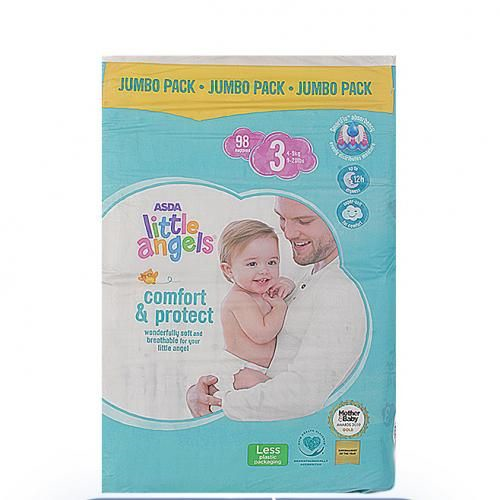Asda Little Angels Comfort & Protect Diapers Size 3 (Count-98)