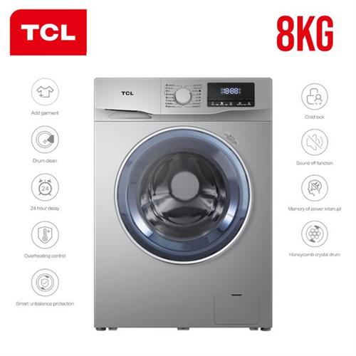 TCL AUTOMATIC FRONT LOAD WASHING MACHINE 8KG