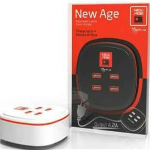  NEW AGE DETACHABLE 4 PORTS USB CHARGER