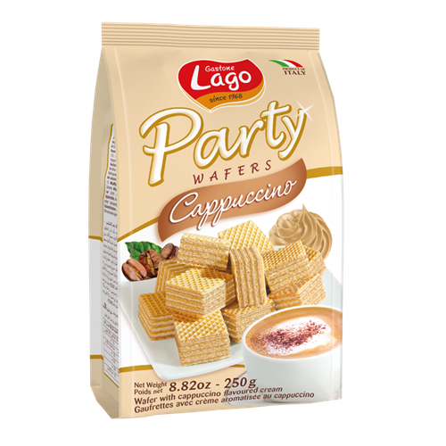 250G GASTONE LAGO PARTY WAFERS CAPPUCCINO 