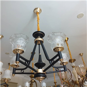 Black cast 5 lamp chandelier