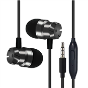PTron HBE6 (High Bass Earphones) Metal in-Ear Wired Headphones with Mic - (Black)