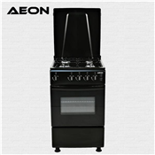 AEON GAS COOKER/50x50/4 GAS/BLACK HOB/BLACK