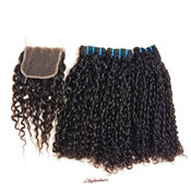 20" CURLY HUMAN HAIR WITH CLOSURE