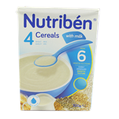 Nutriben 2 Cereals Corn Rice Gluten Free with Milk 300g 6 Months 3 Years